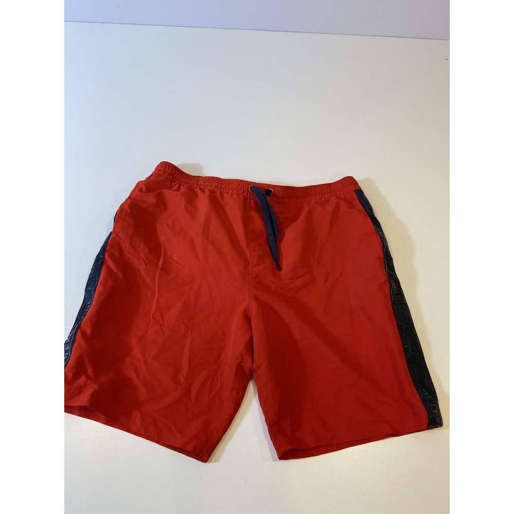 Armani Exchange Swim Shorts Mens 2XL Red Black Drawstring Mesh Lined Quick Dry